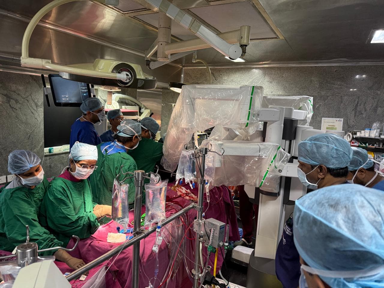 Dr. Nisarga — at the robotic surgery console